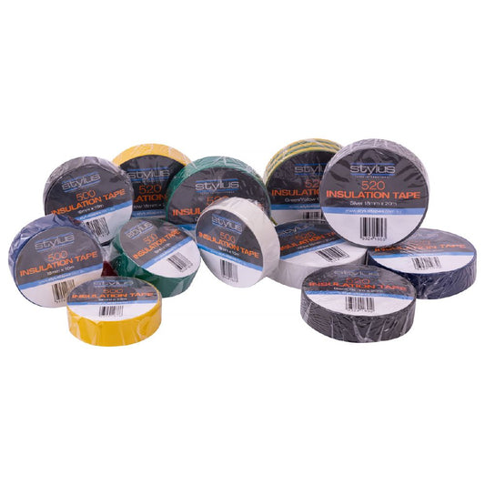 Black 520 PVC Electrical Insulation Tape (10 Pack) - 18mm x 20m